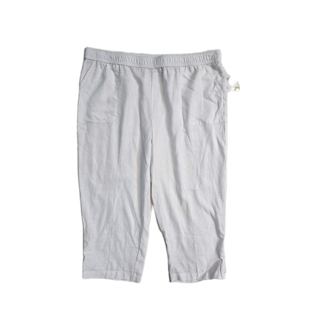 emily daniels Women's‎  Linen White pants  XL cropped NWT